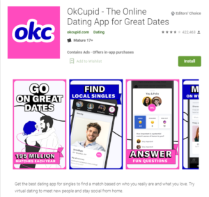 okcupid app rating by google play
