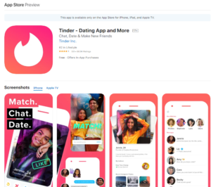 tinder app rating by app store