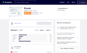 zoosk rating by trustpilot