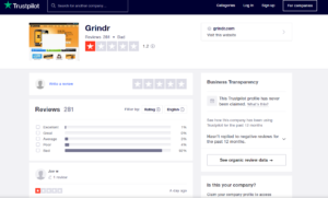grindr app rating by trustpilot