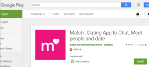 match.com rating by google play