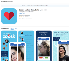 zoosk app rating by app store