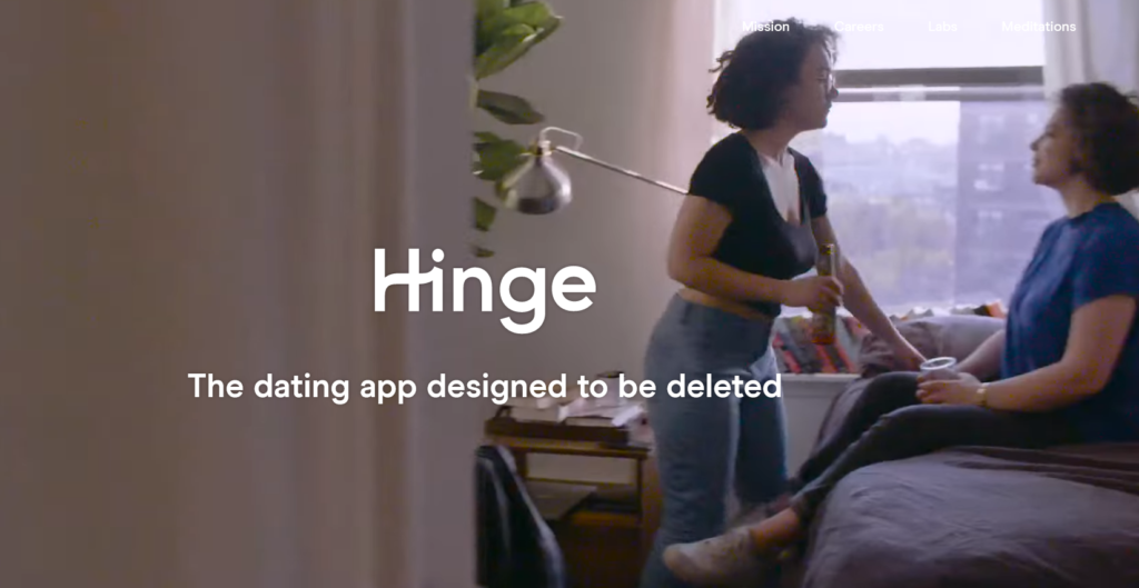 hinge main page